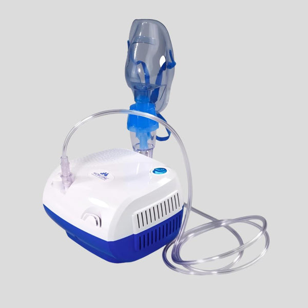 Nebulizador Compressor | Portátil | Mini | Branco e Azul | Neb-2 | Mobiclinic