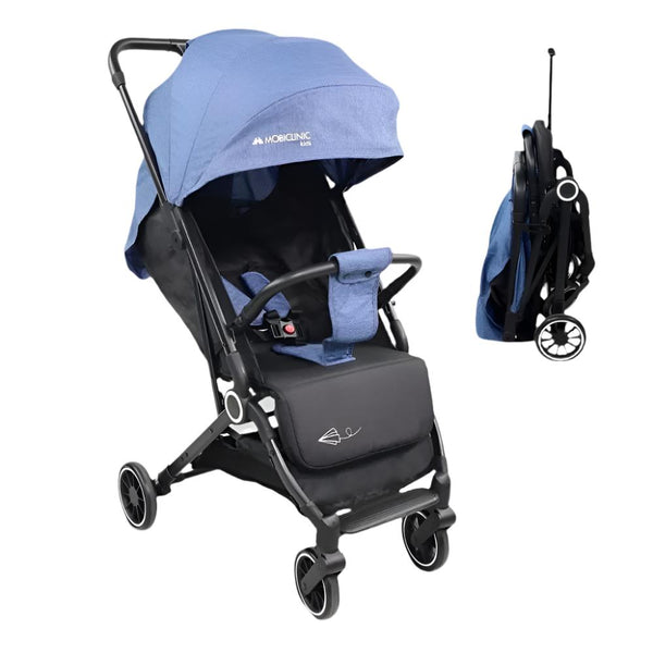 Carrinho de bebê |Compacto |Dobrável |Alavanca única |Para viajar |Apoio para pés ajustável |Max. 22kg |Azul |Trip | Mobiclinic