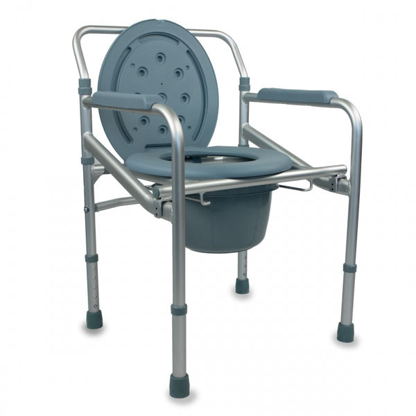 Cadeira com WC | Dobrável | Com tampa | Regulável em altura | Apoia braços | Mar | Mobiclinic