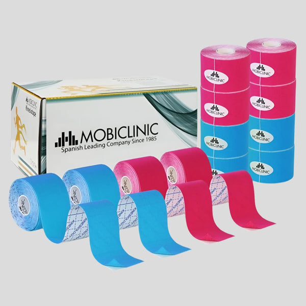 Pack de 2 Kinesiotape | Rosa e Azul | Venda neuromuscular | 5mx5cm | Mobitape | Mobiclinic