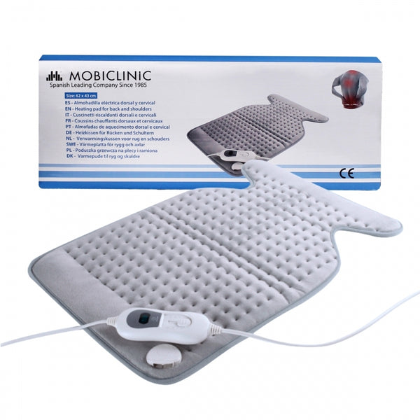 Almofada elétrica dorsal e cervical | 62x43 cm | 3 níveis de calor | Desliga automáticamente | Mobiclinic