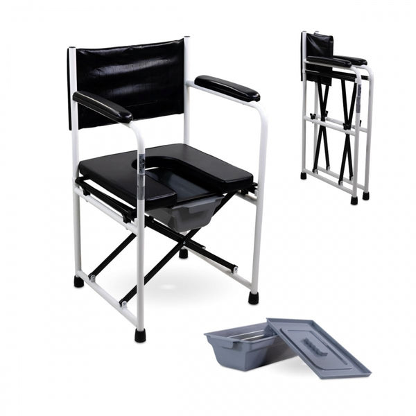 Assento sanitário | Dobrável | Com tampa | Aço cromado | Apoios de braços | Ebro | Mobiclinic