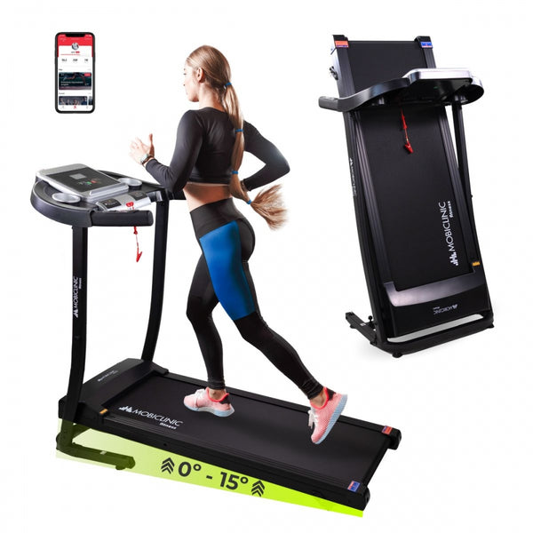 Cinta correr y andar plegable | Bluetooth altavoz |12km/h|Sistema elevación| App pantalla LCD 139x62x114cm| Silenciosa| ETNA |Mobiclinic