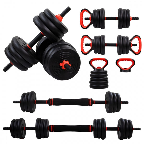 Par de halteres de 20 kg | Ajustável | 4 em 1 | Acessório para kettlebell | Barra de conexão | Portátil | Mobimax | Mobiclinic