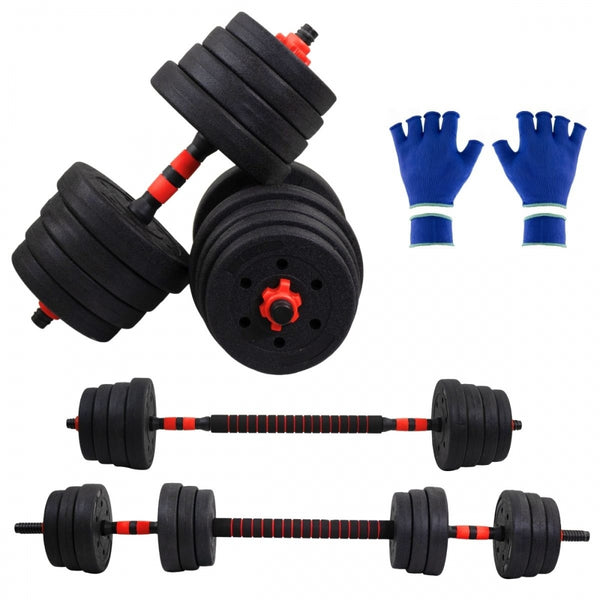 Par de halteres 30 kg | Ajustável | 2 em 1 | Barra de conexão | Portátil | Destacável | Mobimax | Mobiclinic