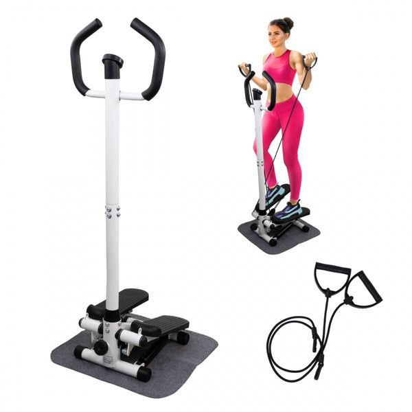 Stepper con brazos | Intensidad ajustable | Bandas de resistencia | Pantalla LCD | Compacta | Step-Pro | Mobiclinic