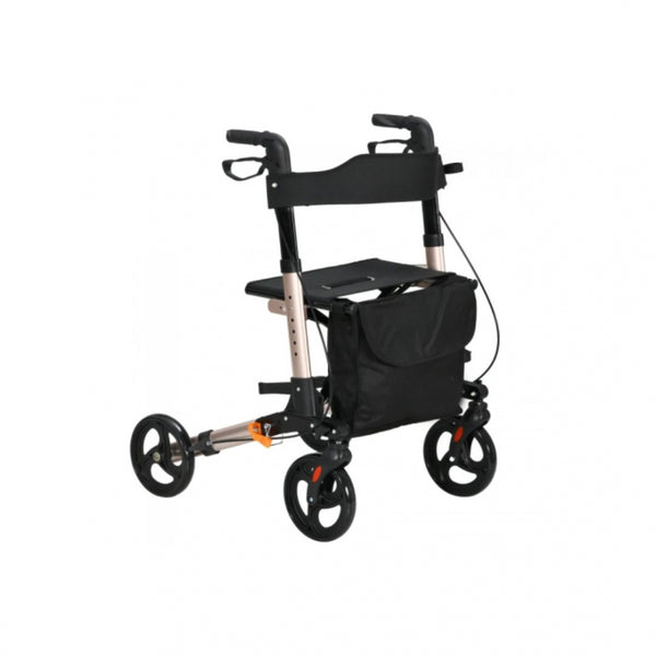 Andador de 4 rodas | Dobrável | Alumínio | Freios nas alavancas | Assento e encosto | Trajano | Deluxe | Mobiclinic