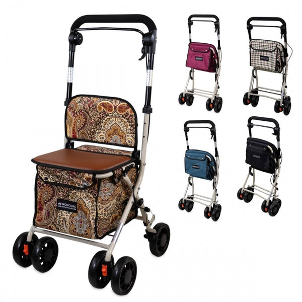 Carro de la compra andador | 4 ruedas | Hasta 120Kg | Plegable | Bolsa | Sistema de frenado | Estampado | Coliseo | Mobiclinic