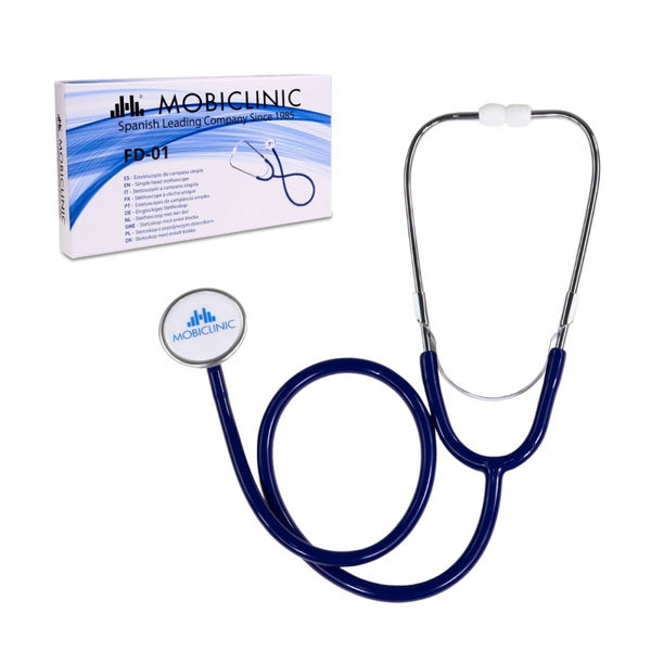 Estetoscópio | Campainha simples | Confortável | Preciso | Ergonômico | Azul marinho | Mobiclinic