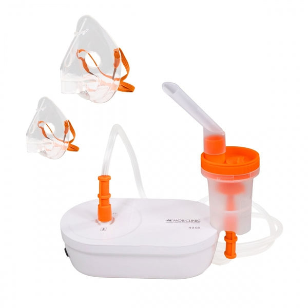 Nebulizador de aire comprimido | 2 mascarillas + Boquilla | Silencioso | USB | Portátil y ligero | Nebumobi2 | Mobiclinic