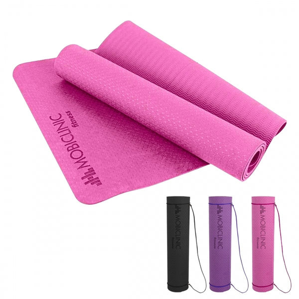 Tapete de yoga | Antiderrapante | 181x61x0,6 cm | Flexível | TPE | Lavável | Ecológico | Rosa | EY-01 | Mobiclinic