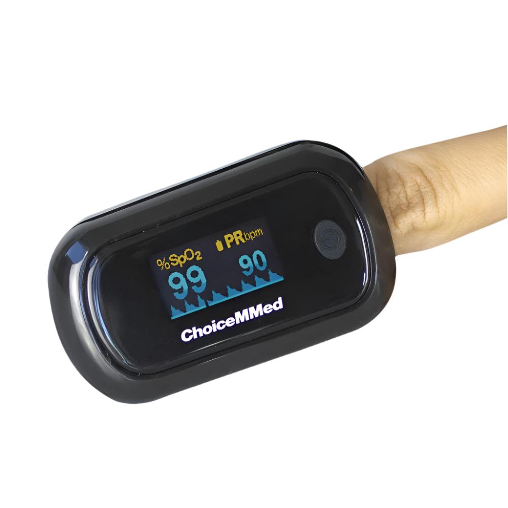 Oxímetro de pulso de dedo | SpO2 | Frequência cardíaca | Onda pleth ...