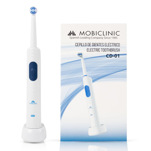Escova de dentes elétrica | Recarregável | Eficaz | Seguro | CD-01 | Branco | Inclui peças de reposição | Mobiclinic