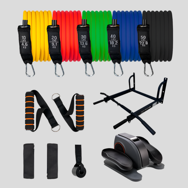 Home Gym Fitness Pack | Tubos Elásticos | Pedaleiro | Pull-up Bars | Mobiclinic